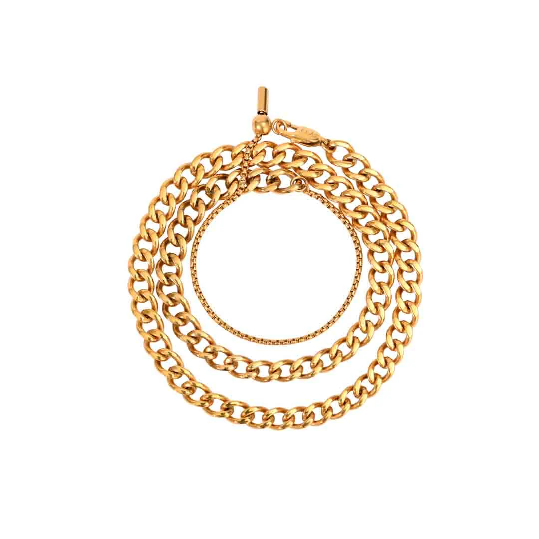 CLÀT Cuban Link Necklace + Triple Wrap Bracelet - Image 3