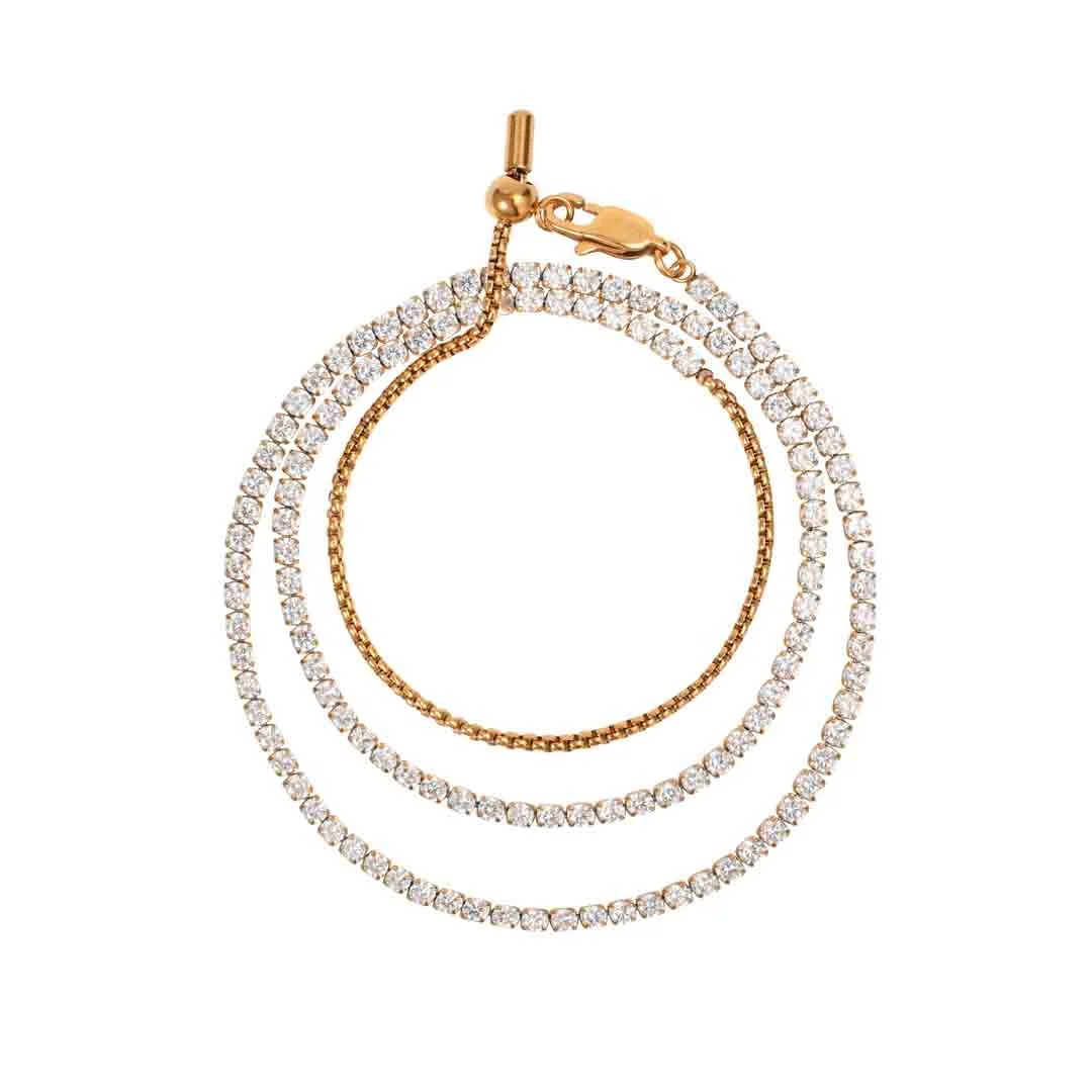 CLÀT Tennis Necklace + Triple Wrap Bracelet - Image 4