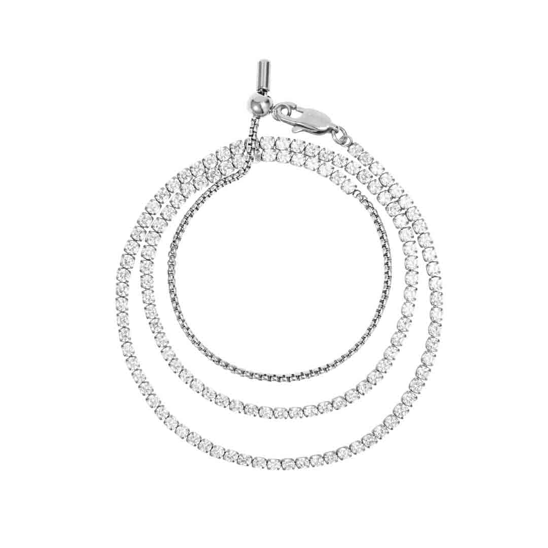 CLÀT Tennis Necklace + Triple Wrap Bracelet - Image 5